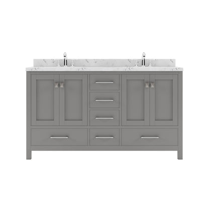 Caroline Avenue 60" Double Vanity Cabinet with Sink and Cultured Marble Top