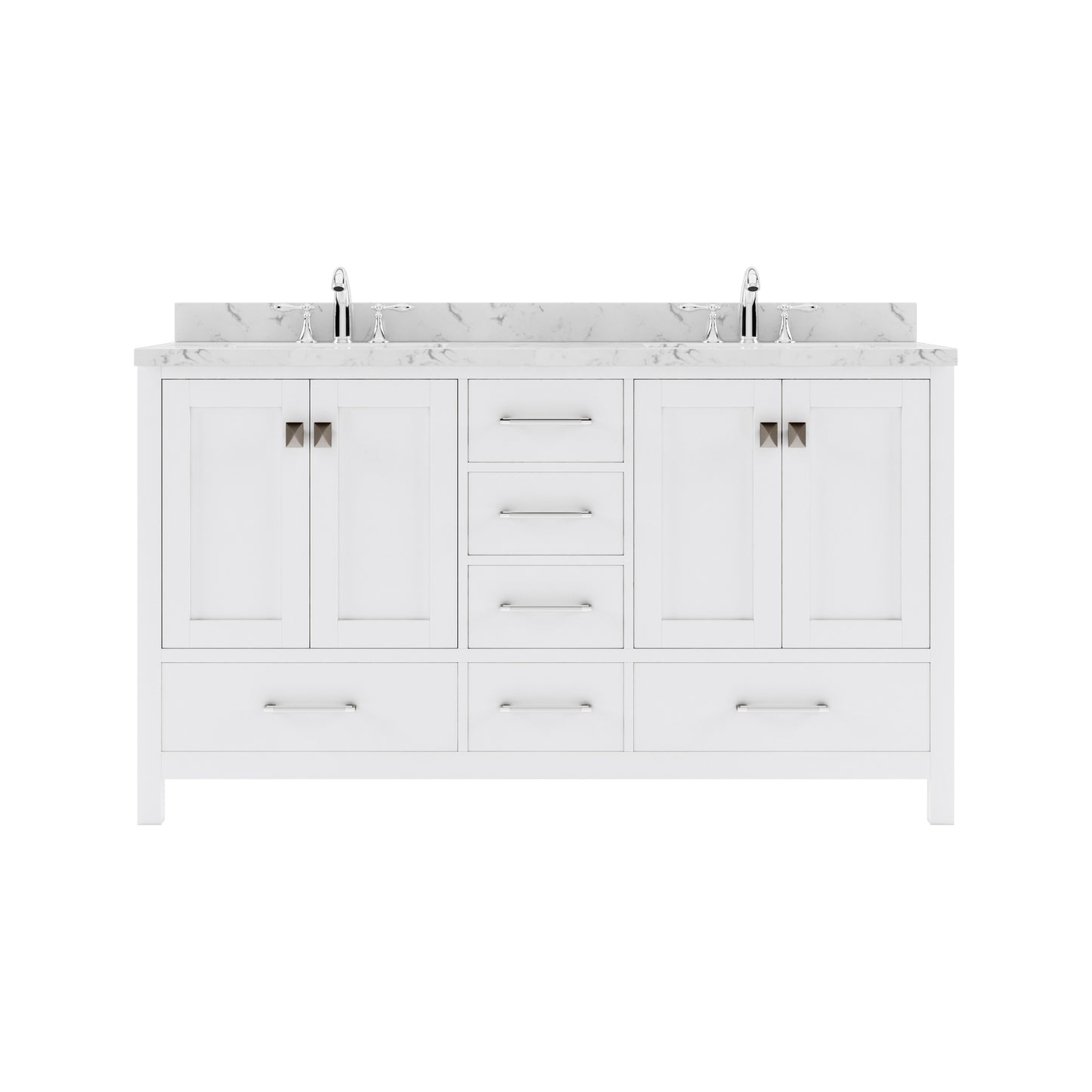 Caroline Avenue 60" Double Vanity Cabinet with Sink and Cultured Marble Top