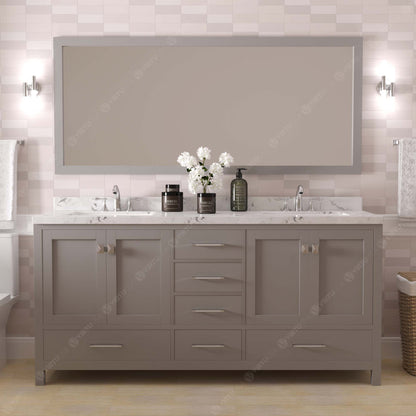 Caroline Avenue 72" Double Vanity Cabinet with Sink and Cultured Marble Top