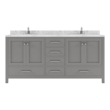 Caroline Avenue 72" Double Vanity Cabinet with Sink and Cultured Marble Top