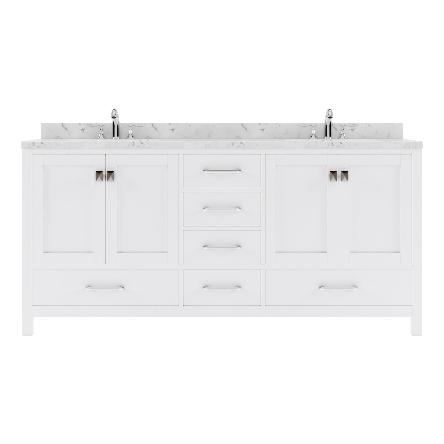 Caroline Avenue 72" Double Vanity Cabinet with Sink and Cultured Marble Top