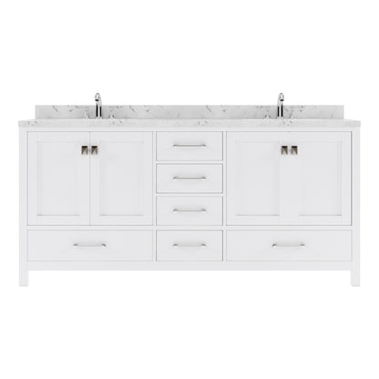 Caroline Avenue 72" Double Vanity Cabinet with Sink and Cultured Marble Top