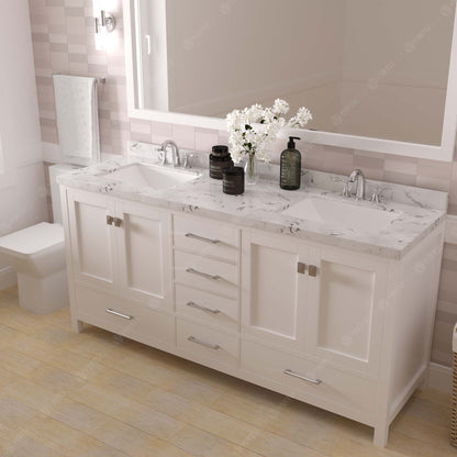 Caroline Avenue 72" Double Vanity Cabinet with Sink and Cultured Marble Top