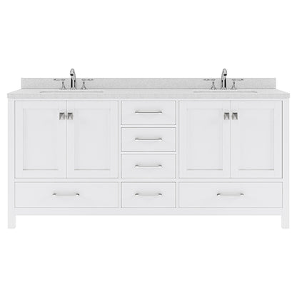 Caroline Avenue 72" Double Vanity Cabinet with Sink and White Quartz Top