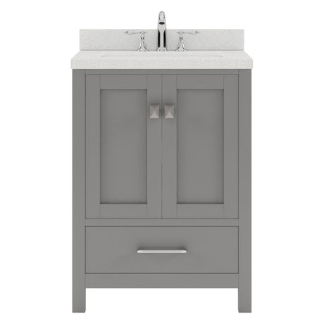 Caroline Avenue 24" Single Bathroom Vanity Cabinet with Sink and White Quartz Top