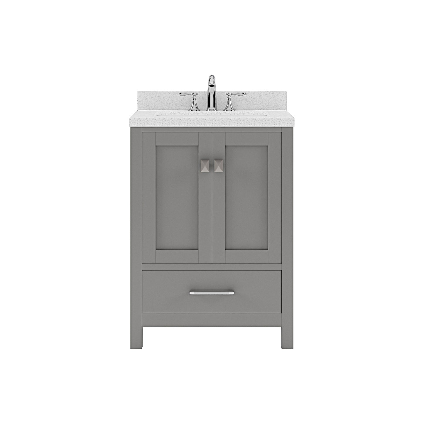 Caroline Avenue 24" Single Vanity Cabinet with Sink and White Quartz Top