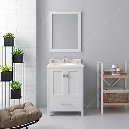 Caroline Avenue 24" Single Vanity Cabinet with Sink and White Quartz Top