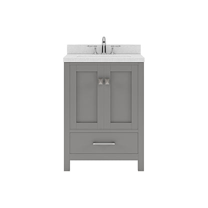 Caroline Avenue 24" Single Vanity Cabinet with Sink and White Quartz Top