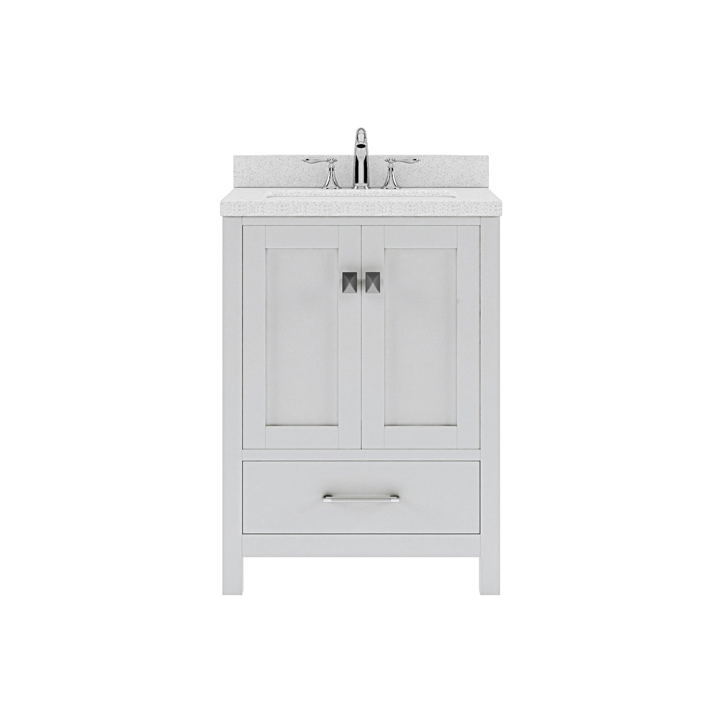 Caroline Avenue 24" Single Vanity Cabinet with Sink and White Quartz Top