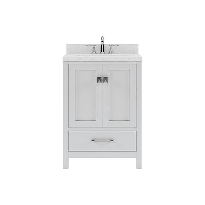 Caroline Avenue 24" Single Vanity Cabinet with Sink and White Quartz Top