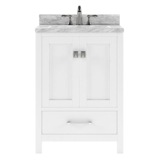 Caroline Avenue 24" Single Vanity Cabinet with Sink and Carrara Marble Top