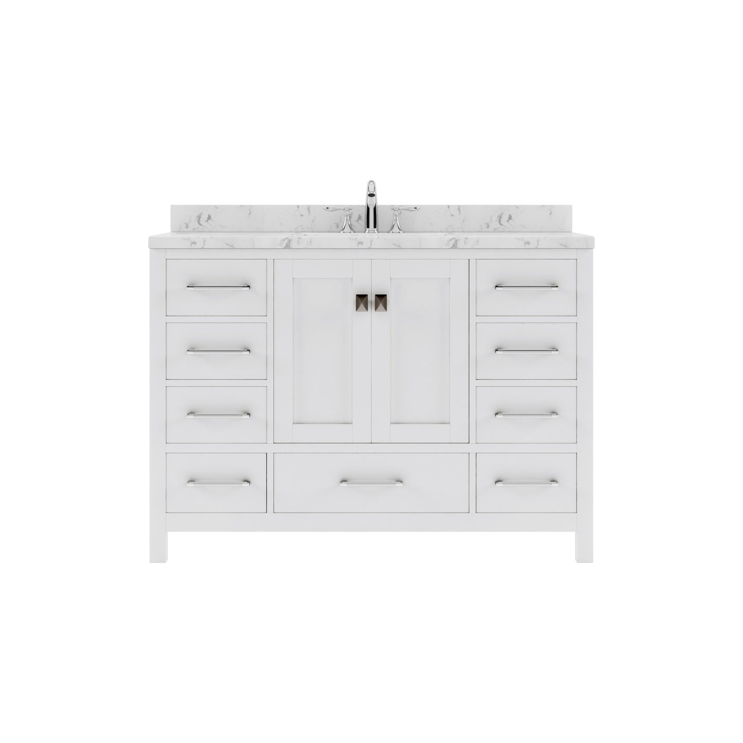 Caroline Avenue 48" Single Vanity Cabinet with Sink and Cultured Marble Top