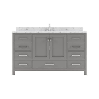 Caroline Avenue 60" Single Vanity Cabinet with Sink and Cultured Marble Top