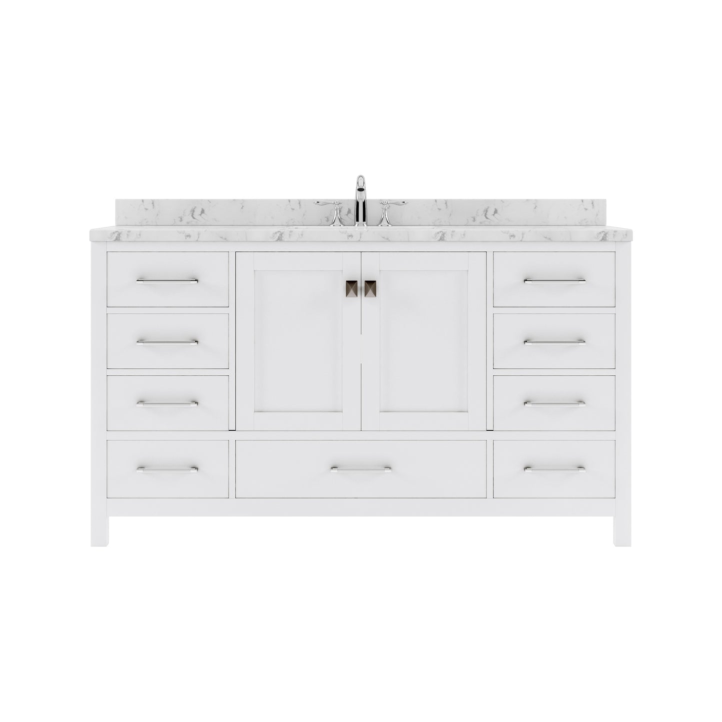 Caroline Avenue 60" Single Vanity Cabinet with Sink and Cultured Marble Top