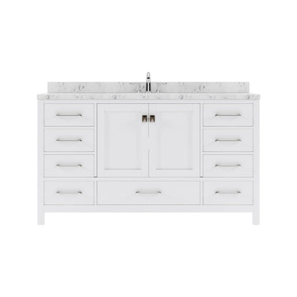 Caroline Avenue 60" Single Vanity Cabinet with Sink and Cultured Marble Top