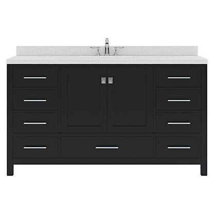 Caroline Avenue 60" Single Vanity Cabinet with Sink and White Quartz Top