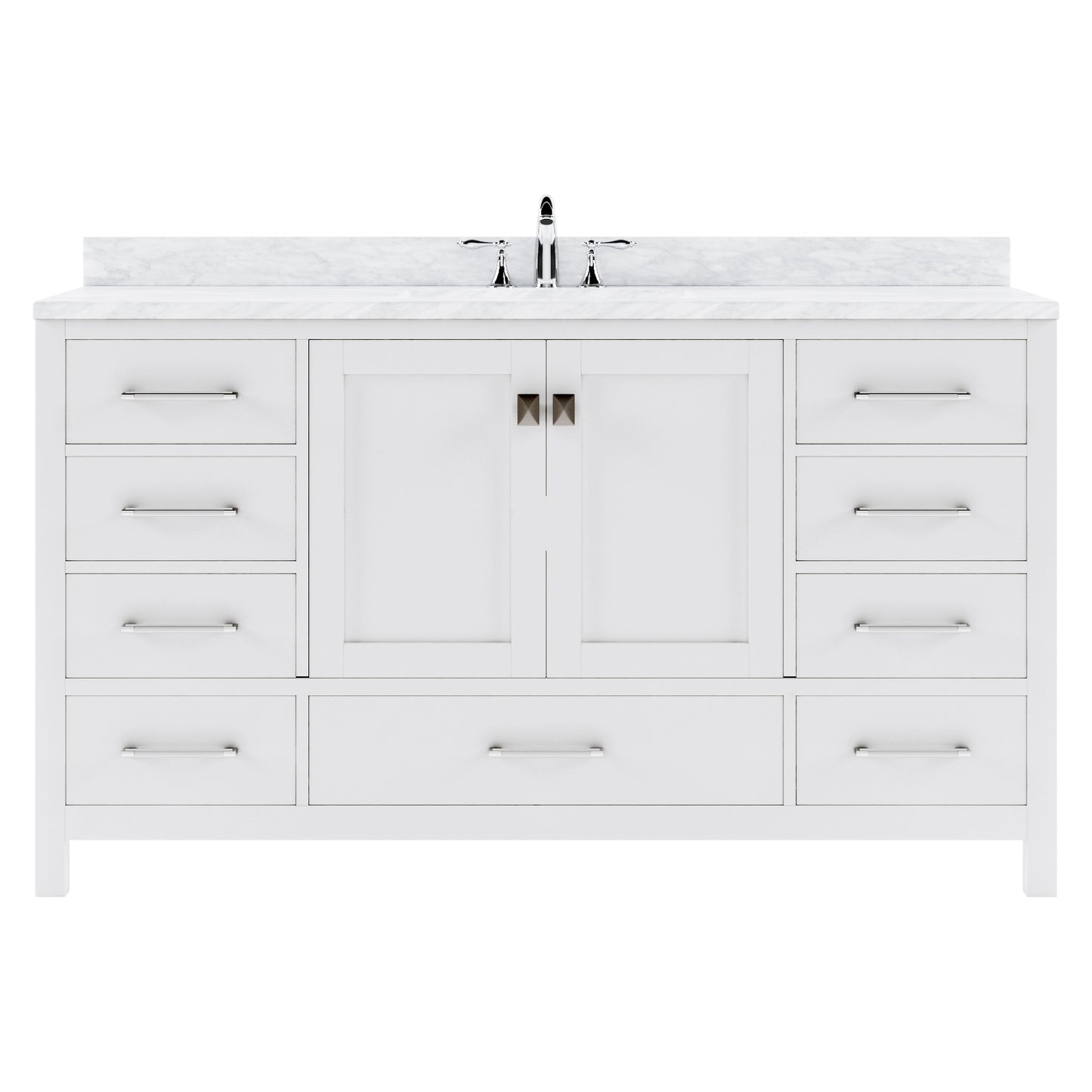 Caroline Avenue 60" Single Vanity Cabinet with Sink and Carrara Marble Top