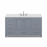 Caroline Avenue 60" Single Vanity Cabinet with Sink and Cultured Marble Top