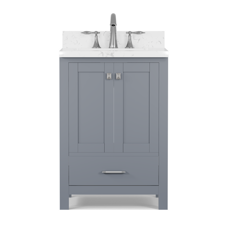 Caroline Avenue 24" Freestanding Single Vanity with Sink and Cultured Marble Top