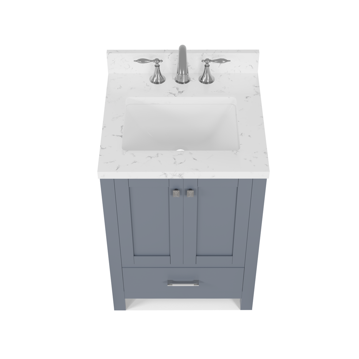 Caroline Avenue 24" Freestanding Single Vanity with Sink and Cultured Marble Top