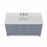 Caroline Avenue 60" Single Vanity Cabinet with Sink and Cultured Marble Top