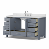 Caroline Avenue 60" Single Vanity Cabinet with Sink and Cultured Marble Top