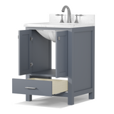 Caroline Avenue 24" Freestanding Single Vanity with Sink and Cultured Marble Top
