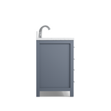 Caroline 60" Single Vanity Cabinet with Sink and Cultured Marbled Top