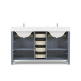 Caroline 60" Double Vanity with Sink and Cultured Marble Top