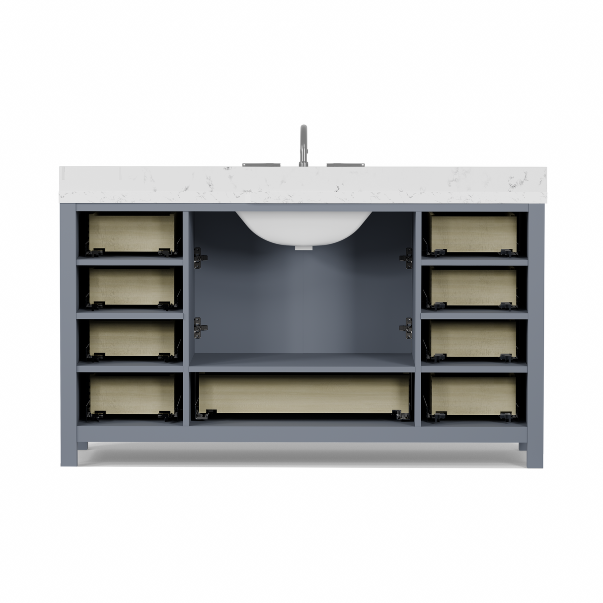 Caroline Avenue 60" Single Vanity Cabinet with Sink and Cultured Marble Top