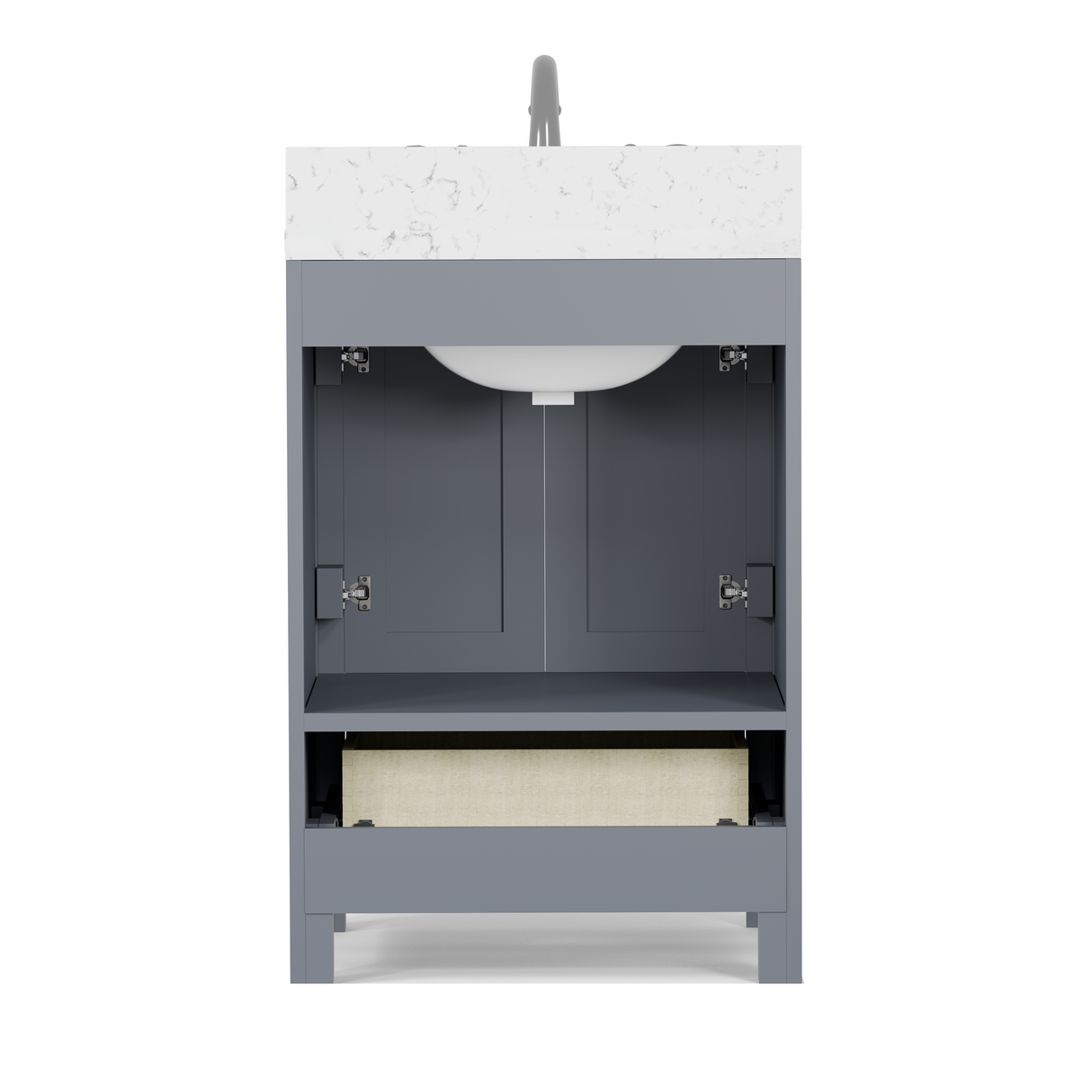 Caroline Avenue 24" Freestanding Single Vanity with Sink and Cultured Marble Top