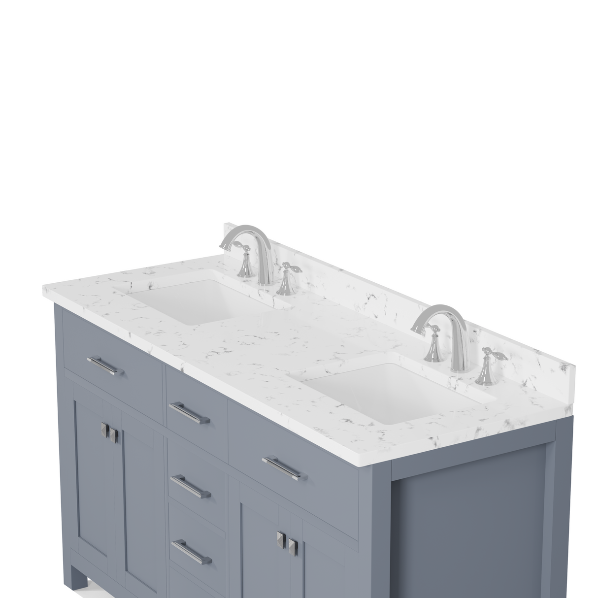 Caroline 60" Double Vanity with Sink and Cultured Marble Top