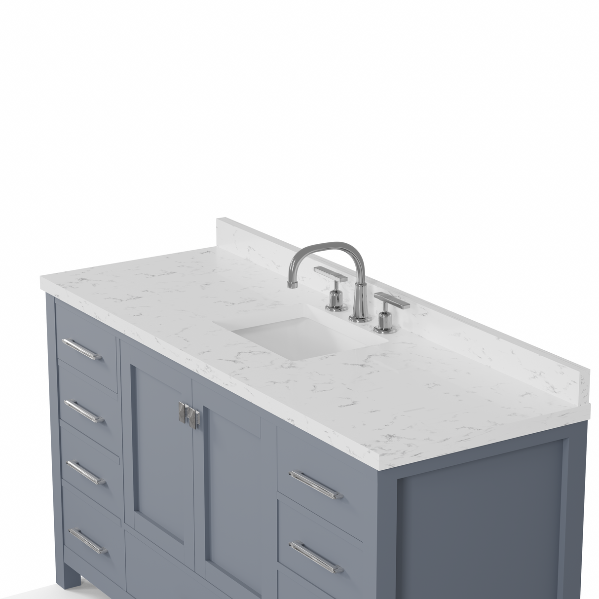Caroline Avenue 60" Single Vanity Cabinet with Sink and Cultured Marble Top