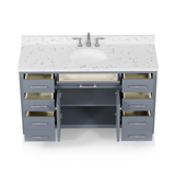 Caroline 60" Single Vanity Cabinet with Sink and Cultured Marbled Top