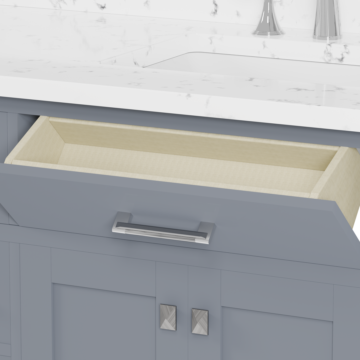 Caroline 60" Double Vanity with Sink and Cultured Marble Top