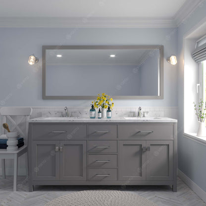 Caroline 72" Double Vanity Cabinet with Sink and Cultured Marble Top