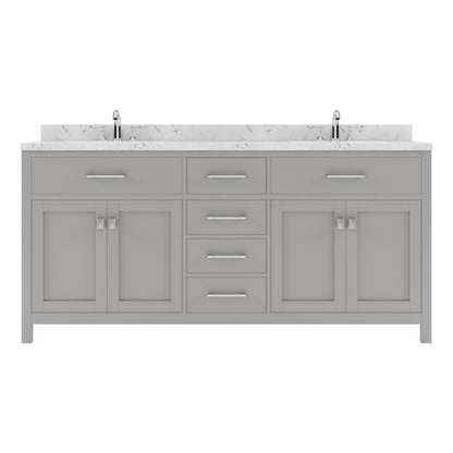 Caroline 72" Double Vanity Cabinet with Sink and Cultured Marble Top