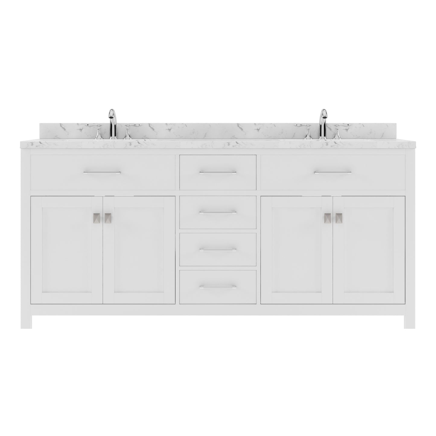 Caroline 72" Double Vanity Cabinet with Sink and Cultured Marble Top