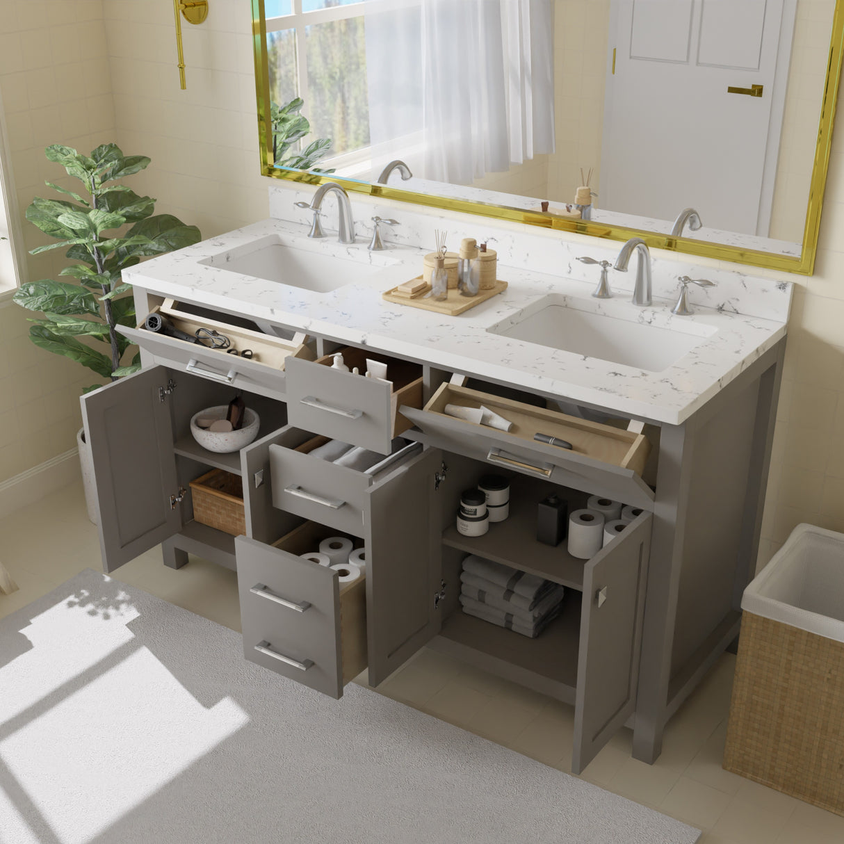grey  bath vanity