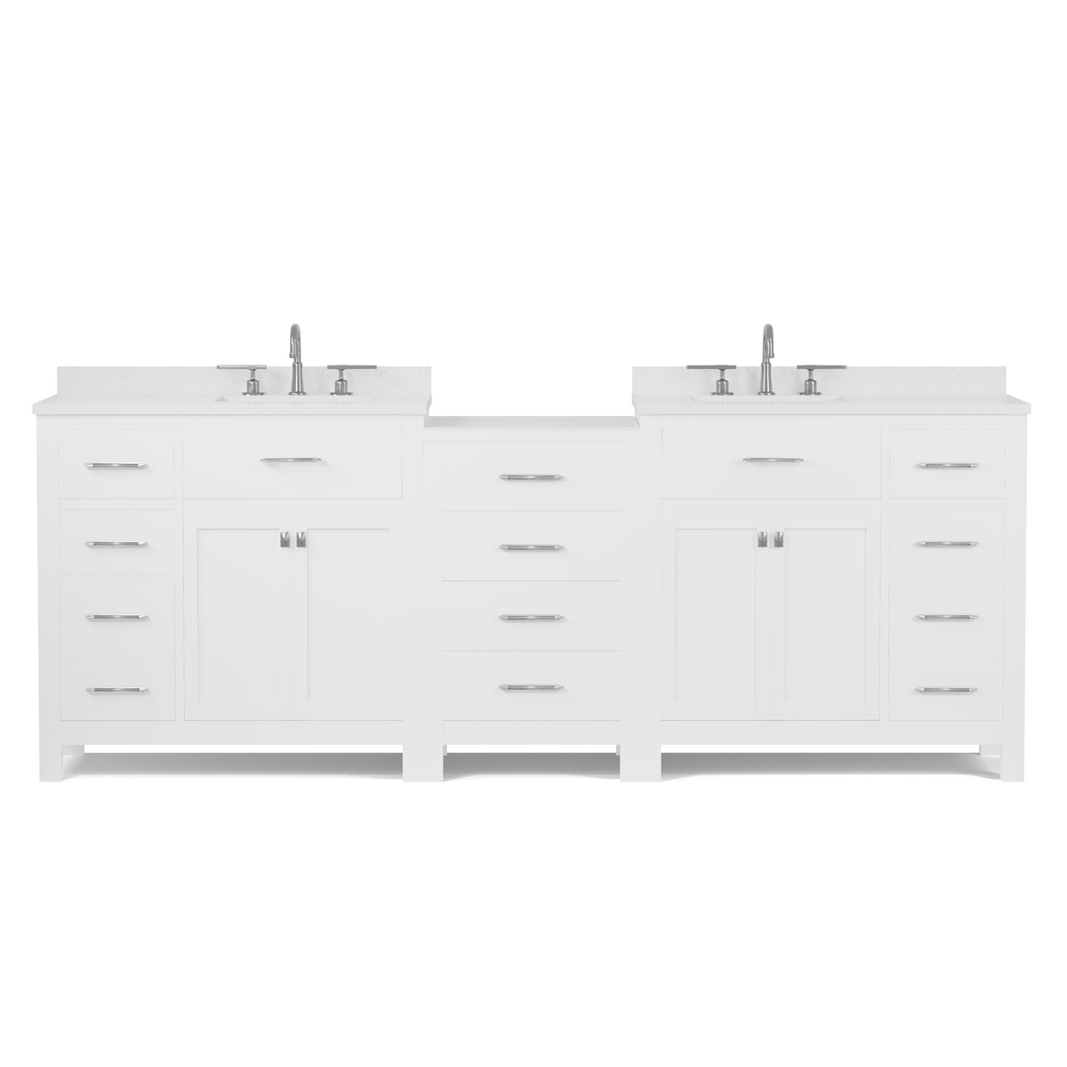 Caroline Parkway 93" Dual Bathroom Vanity Sink with White Quartz Top