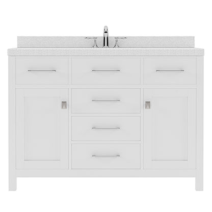 Caroline 48" Single Vanity Cabinet with Sink and White Quartz Top