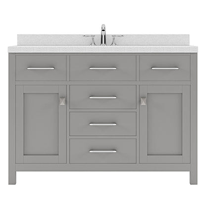 Caroline 48" Single Vanity Cabinet with Sink and White Quartz Top