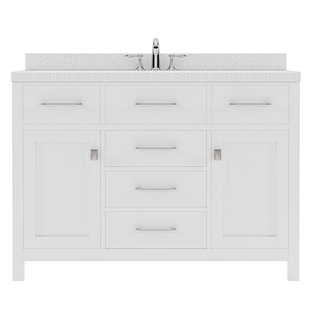 Caroline 48" Single Vanity Cabinet with Sink and White Quartz Top