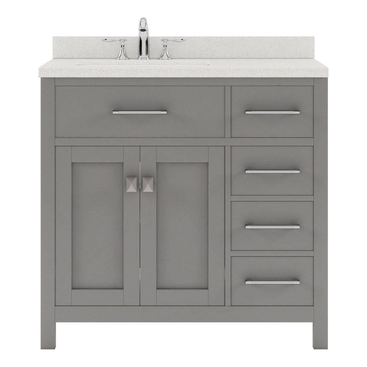 Caroline Parkway 36" Small Bathroom Vanity Cabinet with Sink and Cultured Marble Top