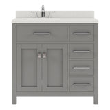 Caroline Parkway 36" Small Bathroom Vanity Cabinet with Sink and Cultured Marble Top