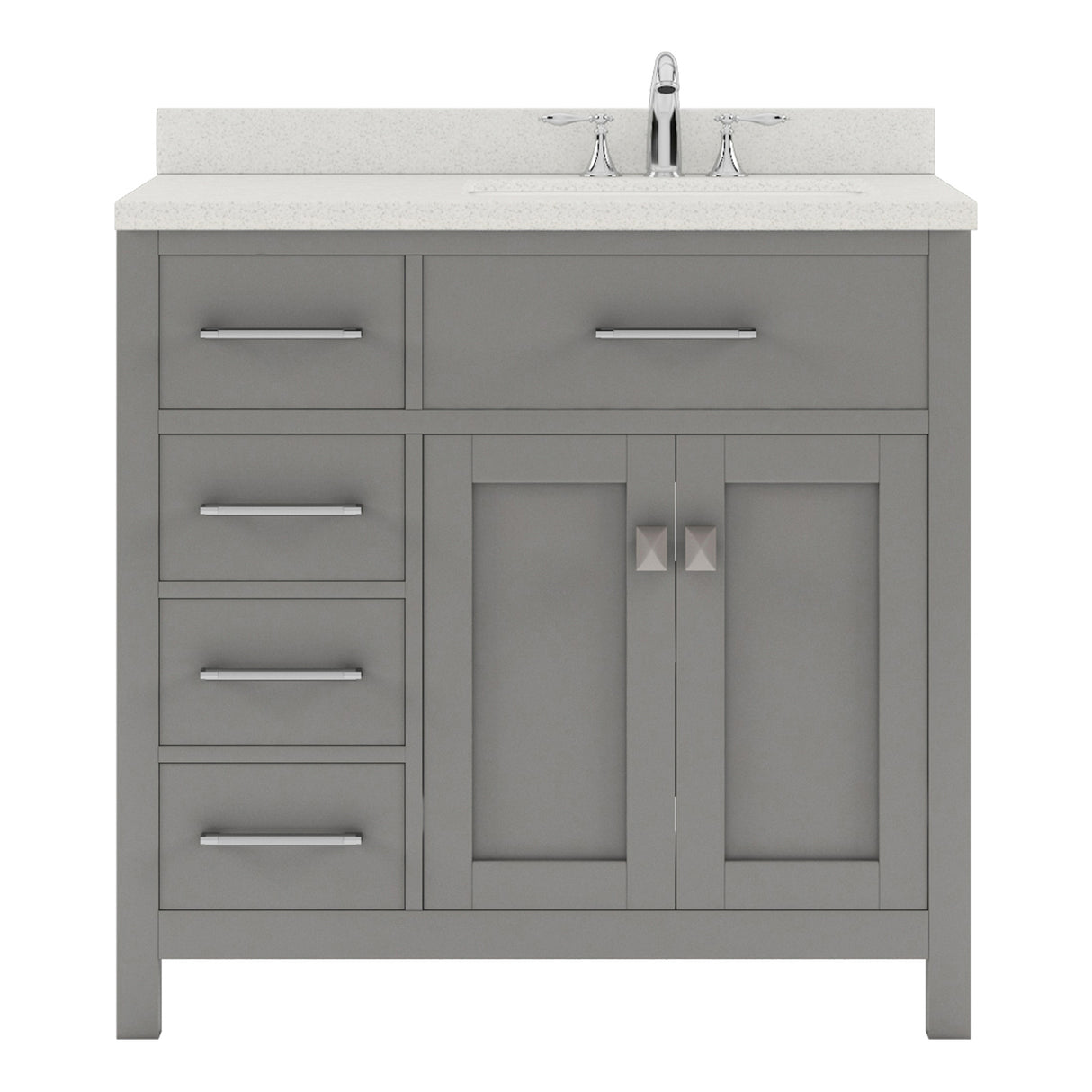 Caroline Parkway 36" Small Bathroom Vanity Cabinet with Sink and Cultured Marble Top