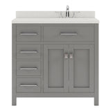 Caroline Parkway 36" Small Bathroom Vanity Cabinet with Sink and Cultured Marble Top
