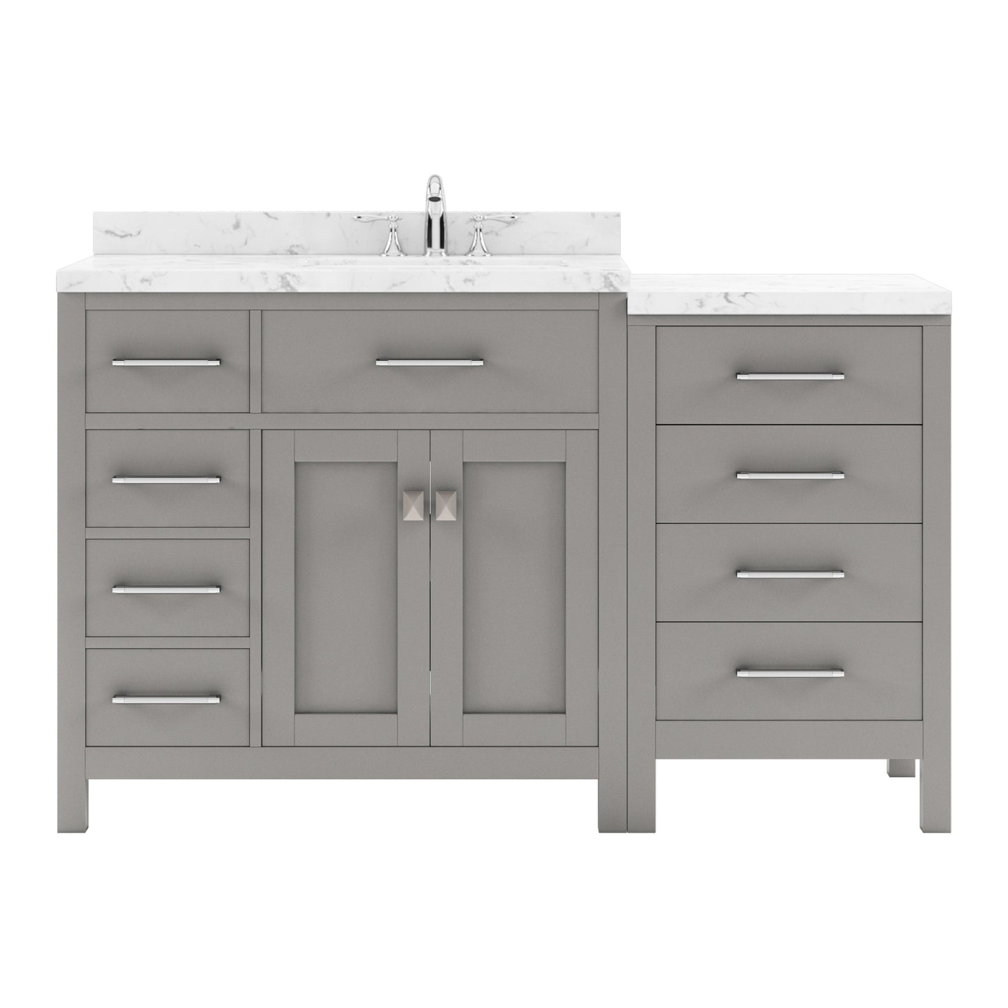 Caroline Parkway 57" Left Single Vanity Cabinet with Sink and Cultured Marble Top