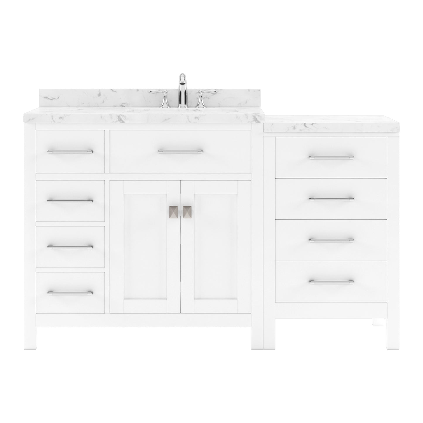 Caroline Parkway 57" Left Single Vanity Cabinet with Sink and Cultured Marble Top