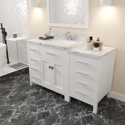 Caroline Parkway 57" Left Single Vanity Cabinet with Sink and Cultured Marble Top